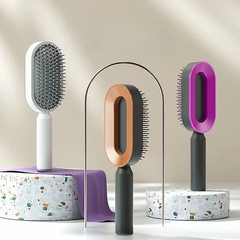 Peigne de massage, brosse à cheveux autonettoyante pour femmes, peigne à cheveux rapide à une touche, coussin d'air 3D, outils de coiffure, peigne airbag