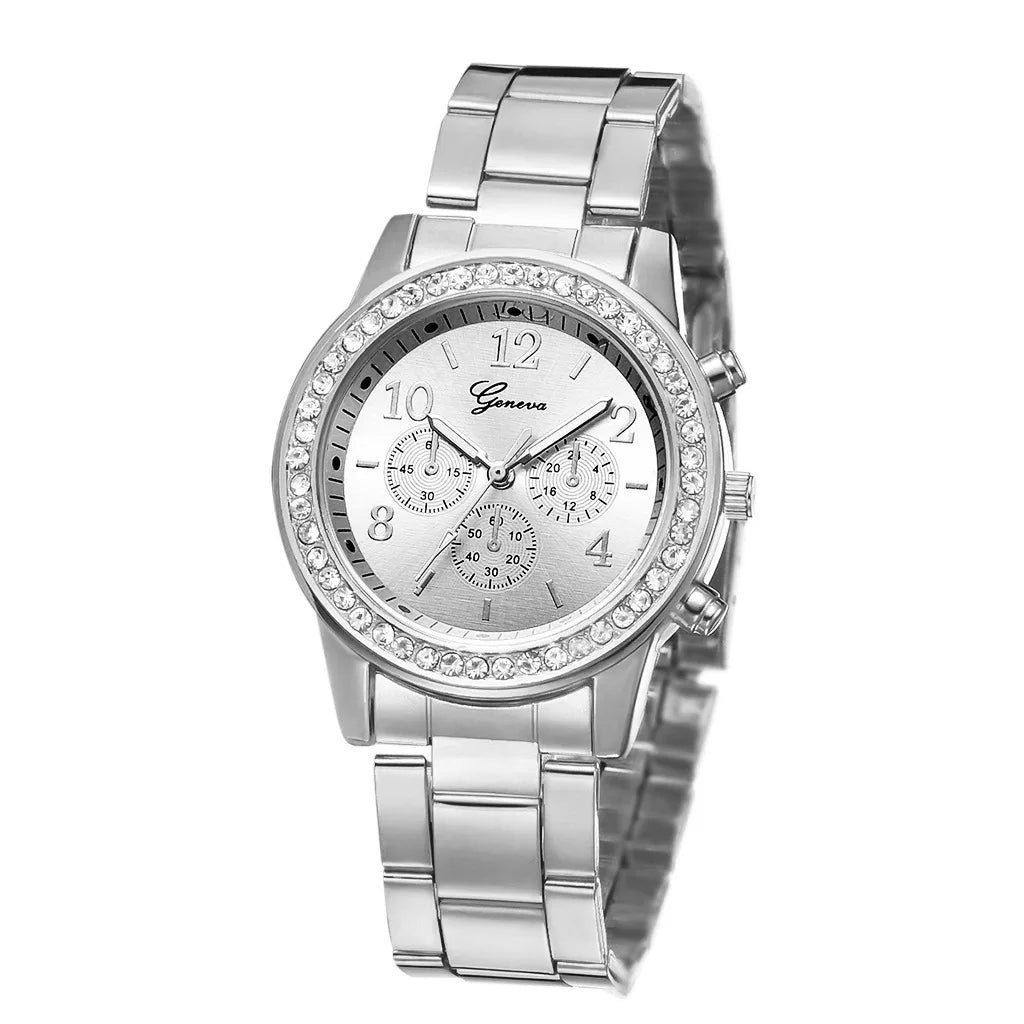 MOONBIFFY Montres femmes élégantes Montre de luxe classique en strass - HBeauty For Ever