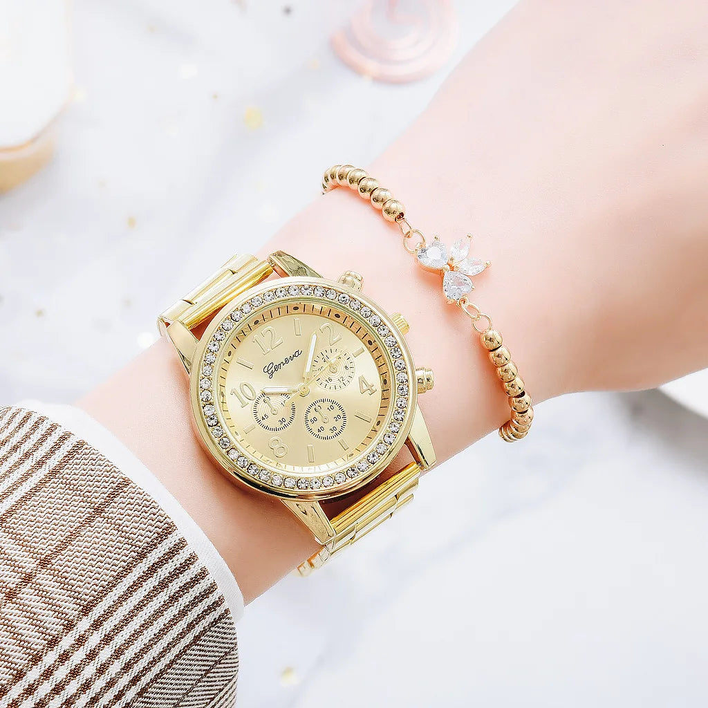 MOONBIFFY Montres femmes élégantes Montre de luxe classique en strass - HBeauty For Ever