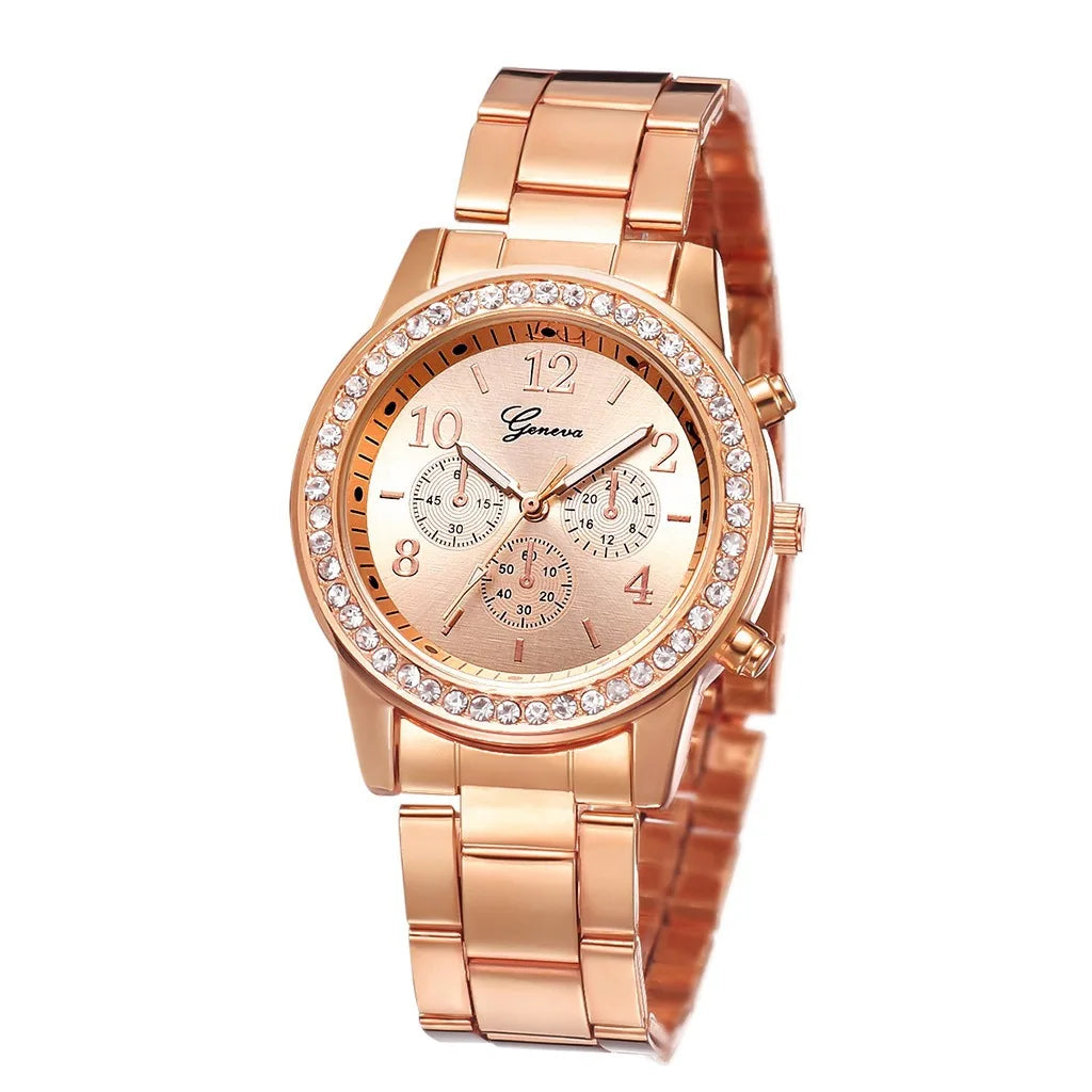 MOONBIFFY Montres femmes élégantes Montre de luxe classique en strass - HBeauty For Ever