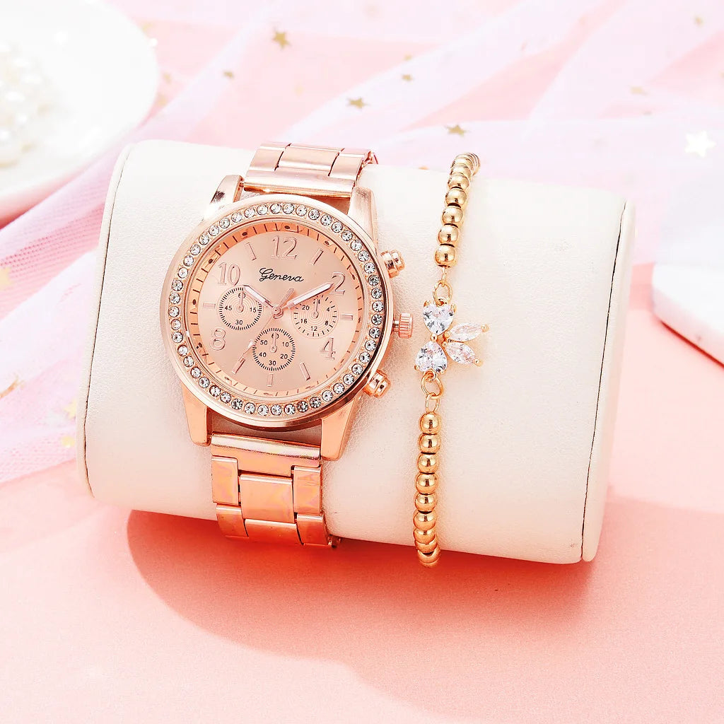 MOONBIFFY Montres femmes élégantes Montre de luxe classique en strass - HBeauty For Ever